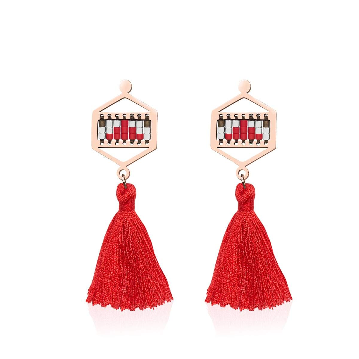 Palo Alto | 18k Rose Gold | Boho Fringe Earrings